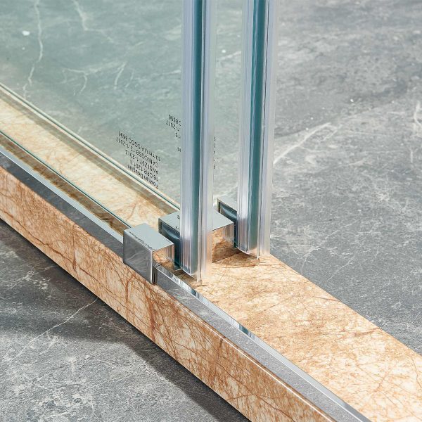 Seals for the bathroom frameless tempered double sliding glass shower door