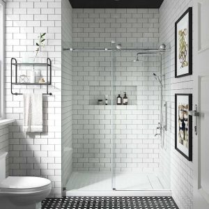 Reversible Single Sliding Frameless Shower Door