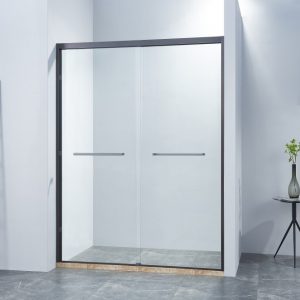 Aluminium Bypass Sliding Shower Door ( Matte Black)