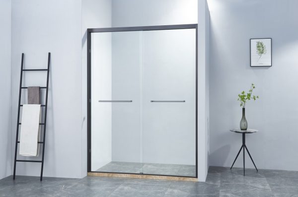 Aluminium Bypass Sliding Shower Door ( Matte Black)