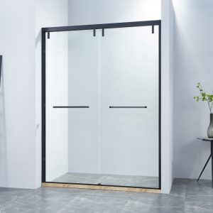 Aluminium Bypass Sliding Shower Door(matte black)