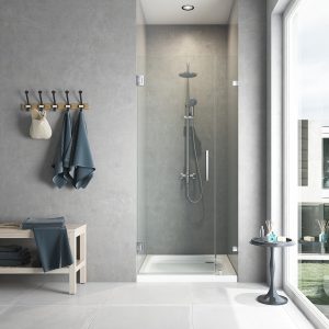 Hinged shower door