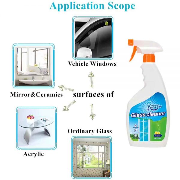 Application Scope Diagram for 500ml Glass Surface Cleaner