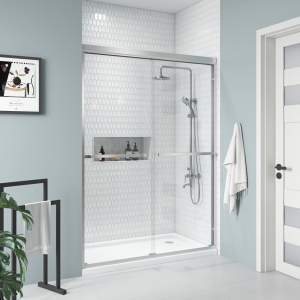 Bypass Sliding Shower door (Bruhed nickel)