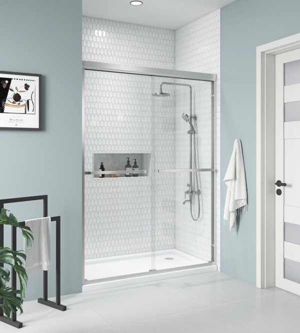 Bypass Sliding Shower door (Bruhed nickel)