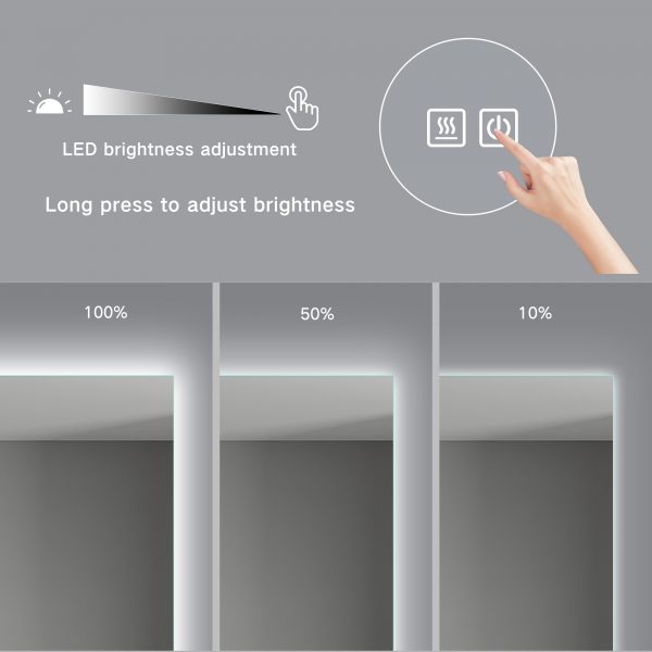 long press to adjust brightness. Mirror(MBS-G03-4836)