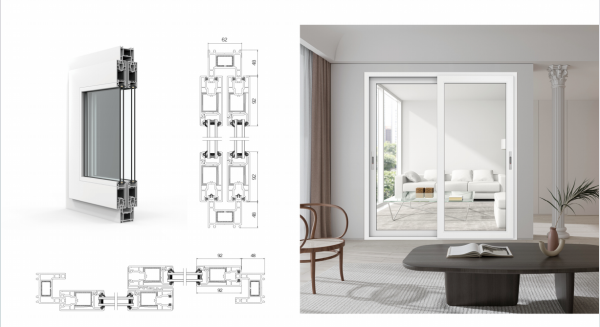 72 * 80 inch 108 series Vinyl Sliding door