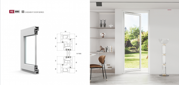 32*80 inch 108 series Vinyl Casement Door